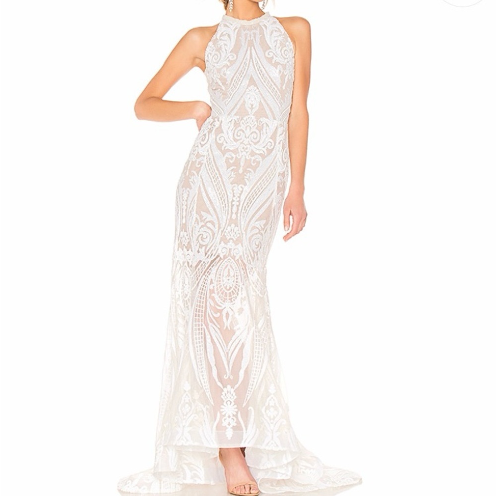 Bronx and Banco white ester gown